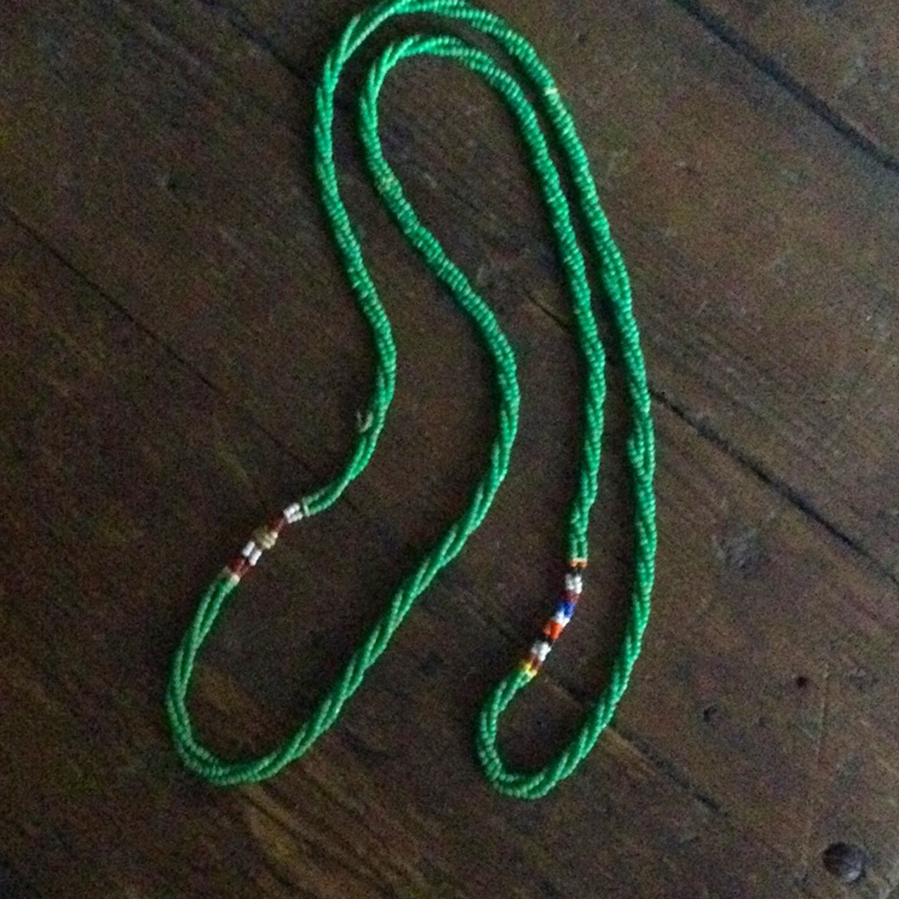 AFRICAN HANDMADE GREEN BEADED NECKLACE
